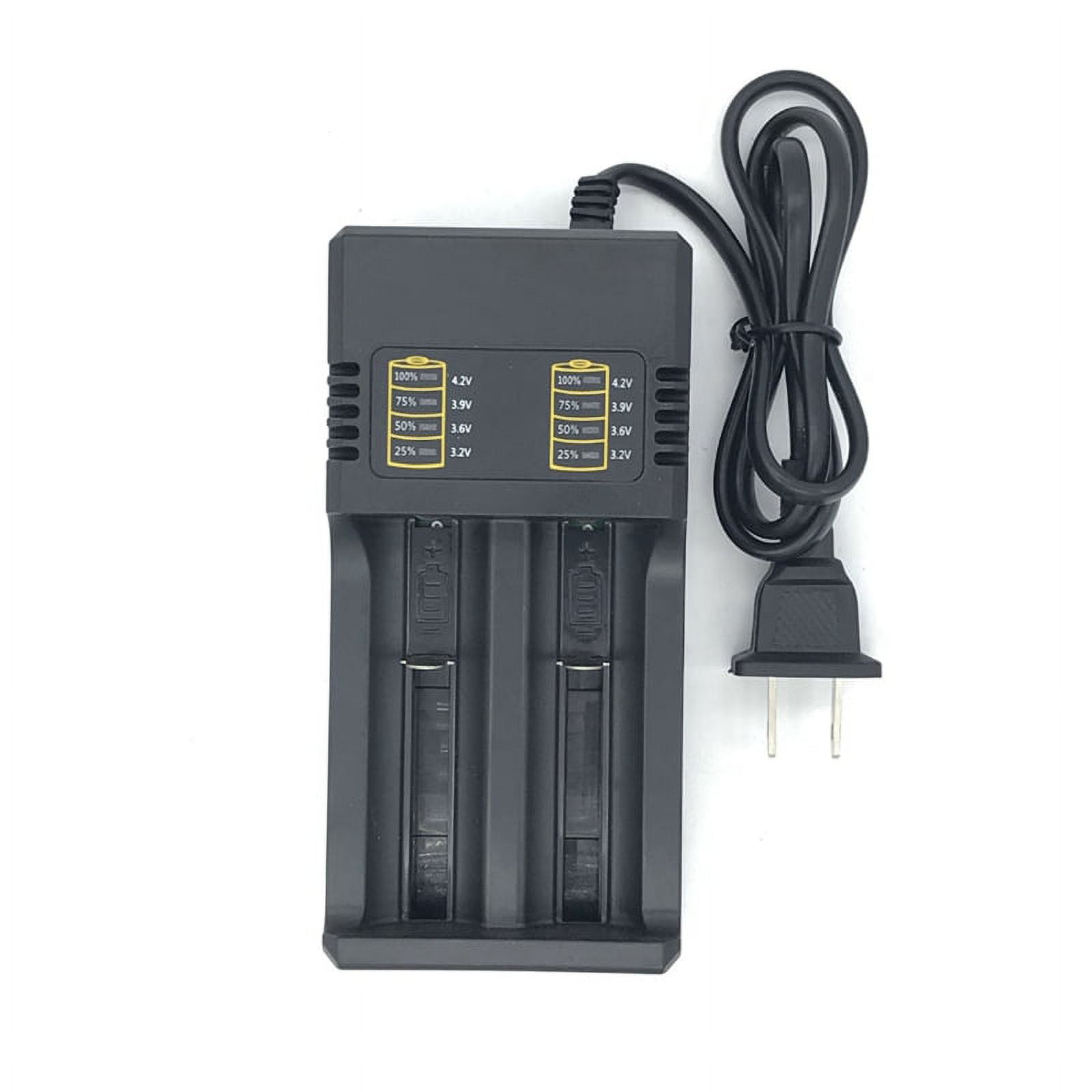 2-Slots Li-Ion Battery Charger 3.7V 18650 16340 14500 Rechargeable US Plug
