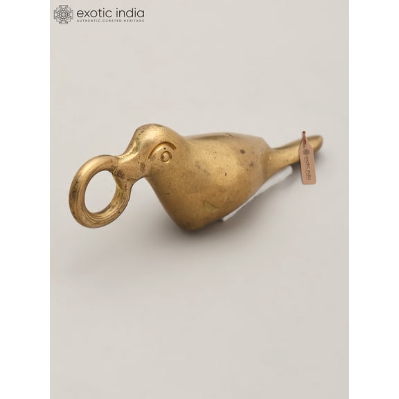 2" Small Brass Sparrow Bird with Decorative Hanging Element