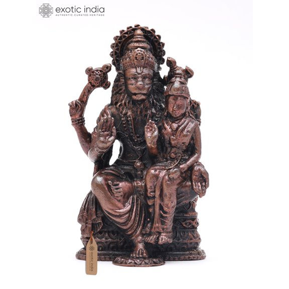 2" Small Lord Narasimha with Devi Lakshmi | Copper Statue