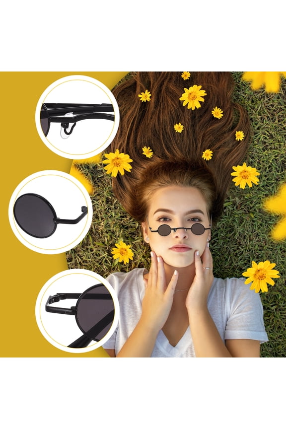 Retro Round Metal AC UV Protection Sunglasses for Men Women 2Pcs