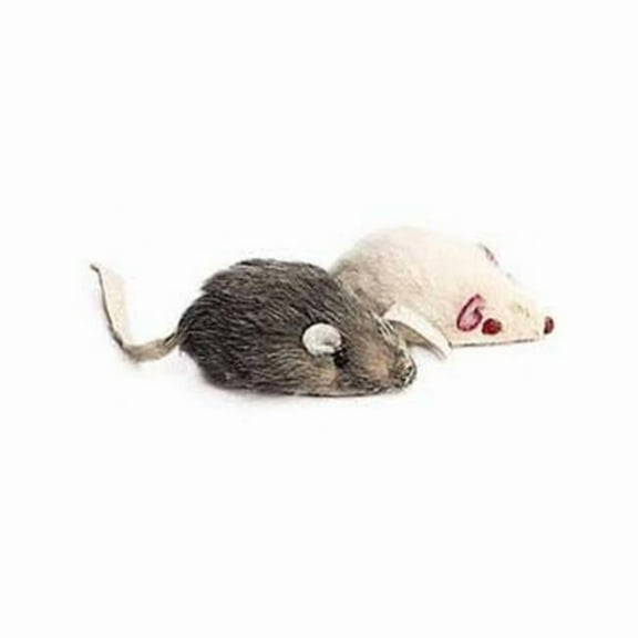 2 Smooth Synthetic Fur Mice Twin Pack 2 in.