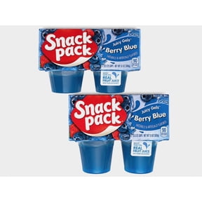2 - Snack Pack Berry Blue Flavored Juicy Gels 4 Count Snack Cups, ( Pack of 2, 8 Cups Total )
