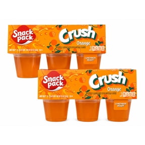 2 - Snack Pack CRUSH Orange Flavored Juicy Gels Snack Cups ( 2 Pack - 12 Cups )