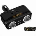 thumbnail image 1 of 2 Socket Cigarette Lighter Adapter, Car Charger Plug Splitter with Dual USB Ports, 12V/24V Meter Monitor, Compatible with iPhone, LG, HTC, Samsung etc, 1 of 1