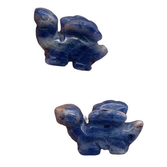 2 Sodalite Dinosaur Stegosaurus Animal Beads | 21x11x8mm | Blue White | 2 Beads