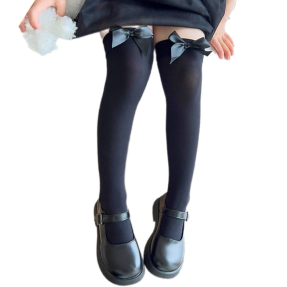 2. Soft Baby Girls Knee Socks with Bowknot Detail, Stylish Stockings for 3-13 Years