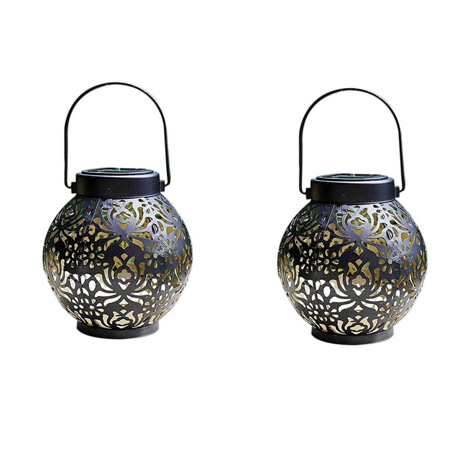 2 Solar Lantern Outdoor Hanging Decorative Lights for Garden Patio