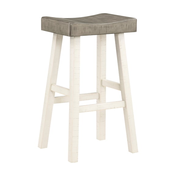 2 Solid Bar Stools/In Dining Area/2-Tone Finish Transitional Design