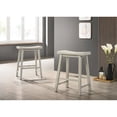 thumbnail image 1 of 2 Solid Wood Frame Stools, Light Gray, 17.5" Wide - Ergonomic Counter Height Seating, 1 of 2