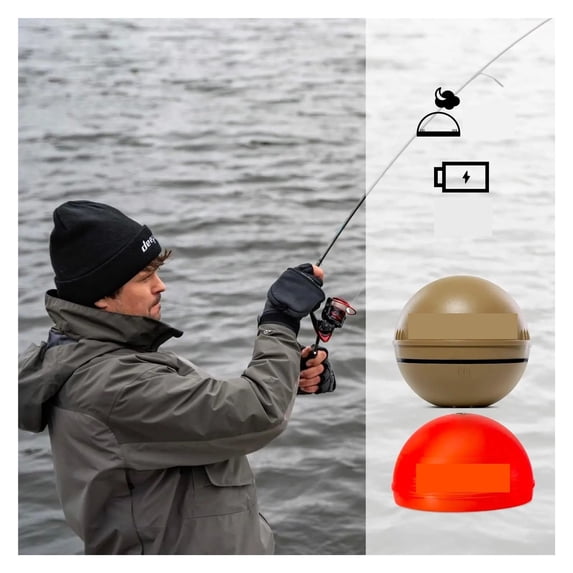 2 Sonar Fish Finder Portable Fish Finder and Depth Finder,Boats and Ice Fishing No GPS Castable ,Clear Depth Display