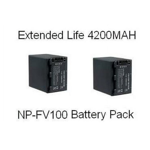 2 Sony NP-FV100 5 Hour Replacement Batteries For The Sony DCR-SX63 DCR-SX83 DCR-SR68 DCR-SR88 SONY HDR-CX110 HDR-CX150 HDR-CX300 HDR-CX350 HDR-CX500V HDR-CX550V HDR-CXR150 XR350V XR550V