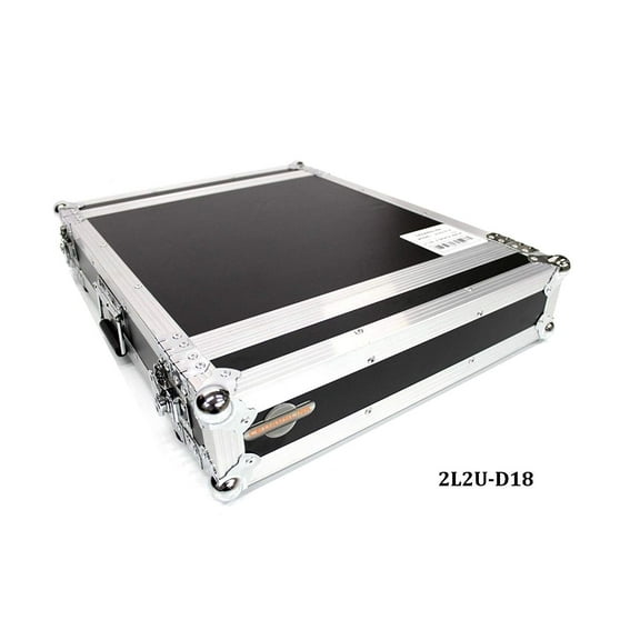 2 Space Two Lid Heavy Duty Flight Case Tour Flight 2U Rack by CedarsLink 27"x21