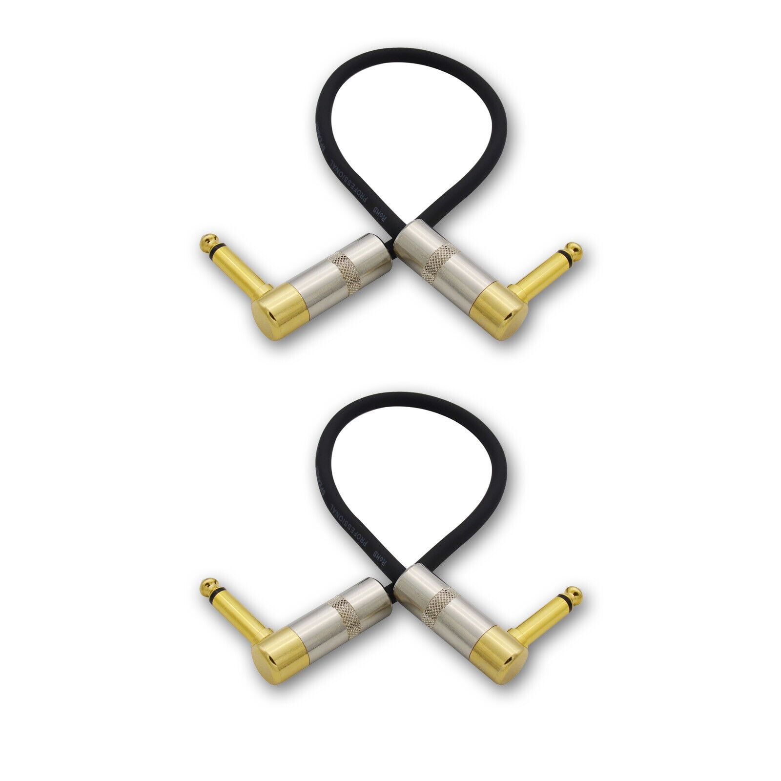 2,Speaker Cable 1/4 - 16 Gauge with Gold Right Angle Mono Plug for guitar amp