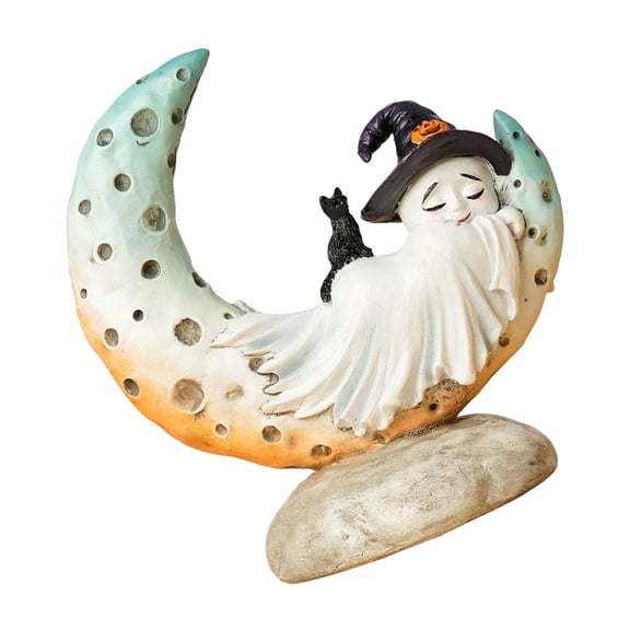 2. Spellbinding Witch Figurine Handcrafted Resin Sculpture, Ghostly Fantasy Shelf Ornament for Living Room Decor