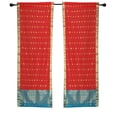 thumbnail image 1 of 2 Spicy Red Bohemian  Sari Curtains Rod Pocket Living Room  43W x 108L, 1 of 4