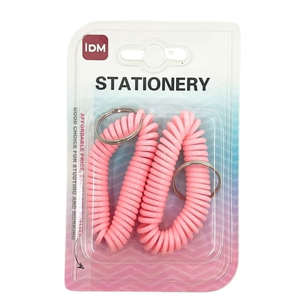 2" Spiral Wrist Coil Keychain with Steel Key Ring:2CT