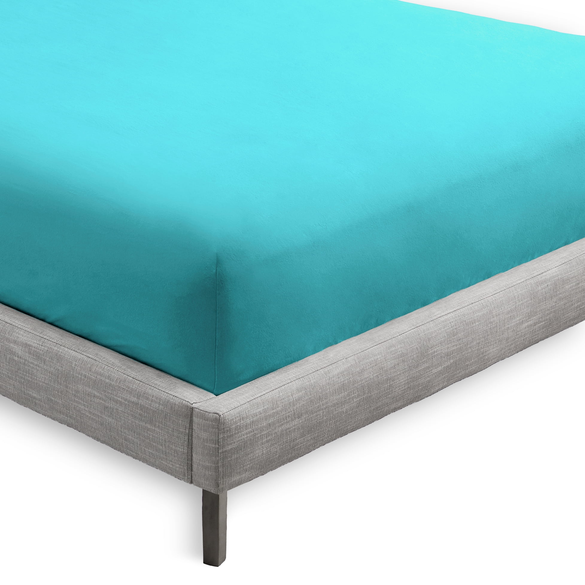 2 Split King Fitted Bed Sheets (2-Pack) - 15" Deep Pocket, 39" x 80"(Split King, Aqua)
