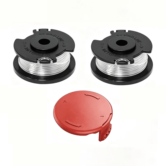 2 Spools 1 Cap Replacement Trimmer Spools Trimmer String Line 0.065'' 17 FT Compatible with Hyper Tough HT-19-401-003-06 HT-19-401-003-07 20V Max