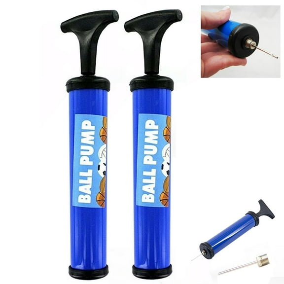 2 Sports Ball Manual Hand Air Pump Needle Inflate Volleyball Basketball Football
