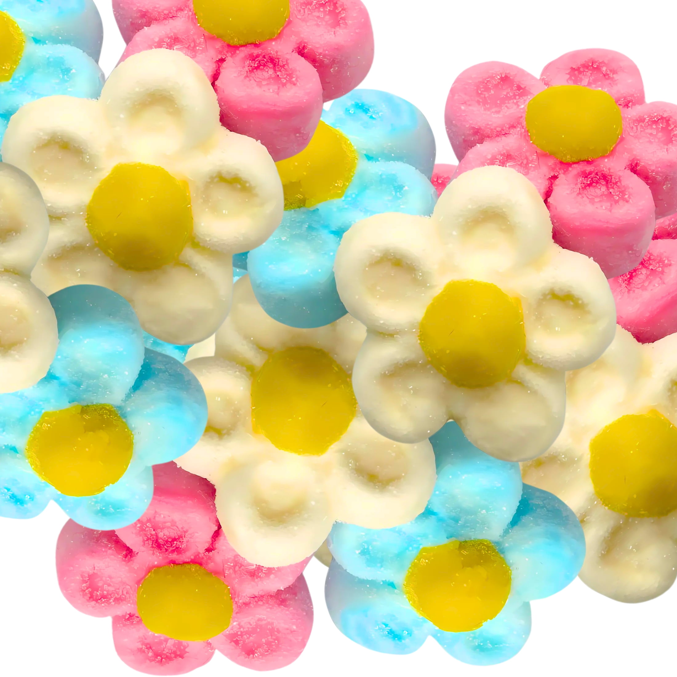 (2) Spring Flower Shaped Vanilla Marshmallows, 5.1oz Pack Soft Sweet Fluffy Treats Easter Basket Fillers Stocking Stuffer Hot Chocolate Toppings Baking Dessert Sweets Snacking Campfires Smore's