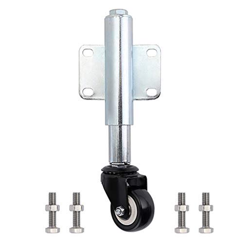 2" Spring Loaded Gate Caster, Retractable 2-1/2" Swivel Gate Caster Wheel for Garden Wooden Gate, Yard Fence, Load Capacity 110 Lbs