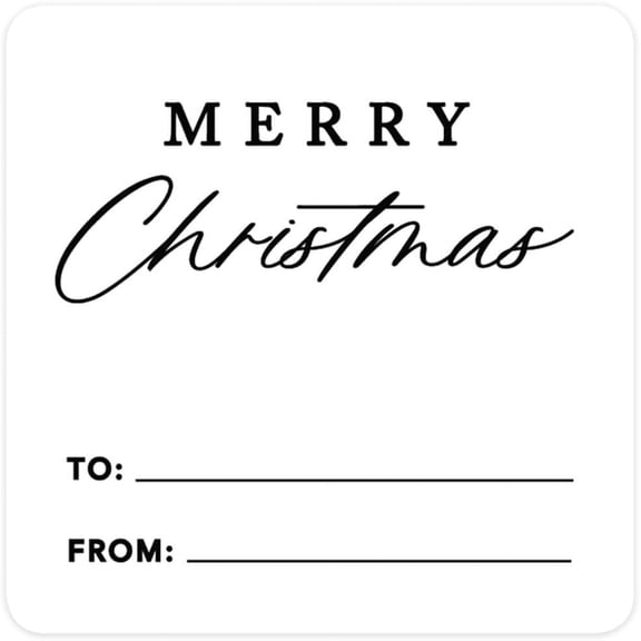 2" Square Christmas To From Stickers For Gifts, Black Font Merry Christmas Labels For Gifts, Gift Tag Stickers, Christmas Tags Stickers, 40-Pack