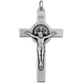 thumbnail image 1 of 2" St. Benedict Crucifix Pendant with Silver-Tone Finish, 1 of 2