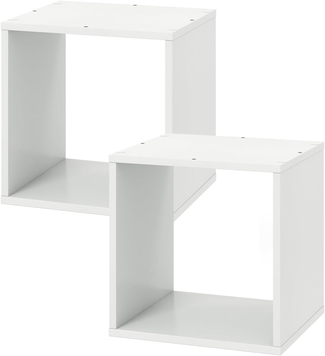 2 Stackable Cubes Bookcase, Wooden Cubby Storage Organizer with Anti ...