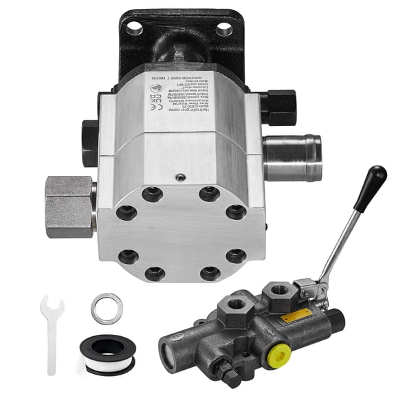 2-Stage Hydraulic Log Splitter Pump Kit 16 GPM with 25 GPM Auto Control Valve, 1/2" Ports for Wood Splitter Build&Tracker
