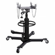 2 Stage Hydraulic Transmission Jack 1100 lbs with 360 deg. Swivel Wheels Lift Hoist, Black