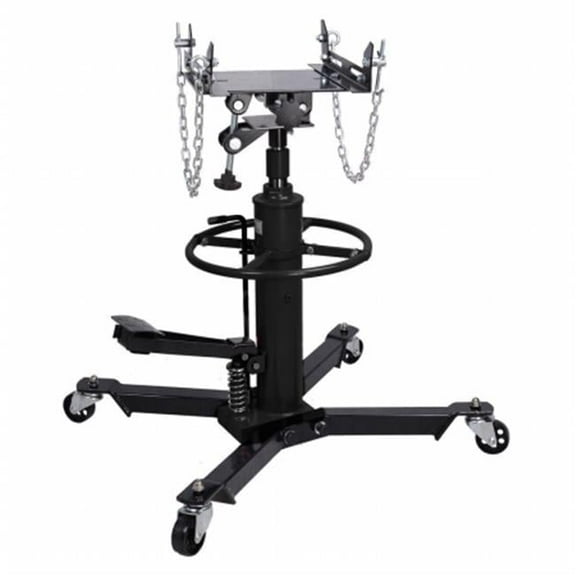 2 Stage Hydraulic Transmission Jack 1100 lbs with 360 deg. Swivel Wheels Lift Hoist, Black