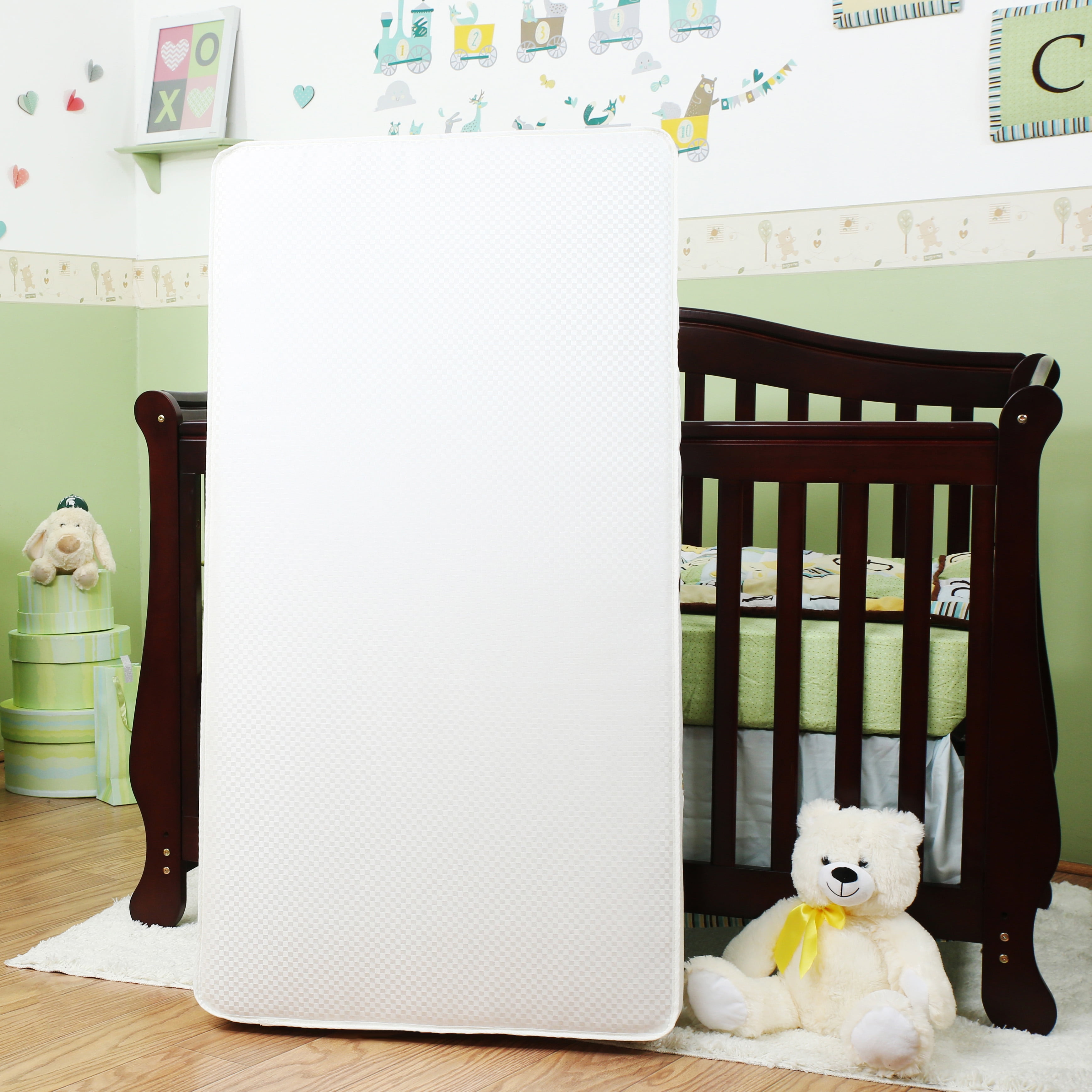 2-Stage Standard Crib/Toddler Waterproof Mattress with Natural Coconut Fiber Layer