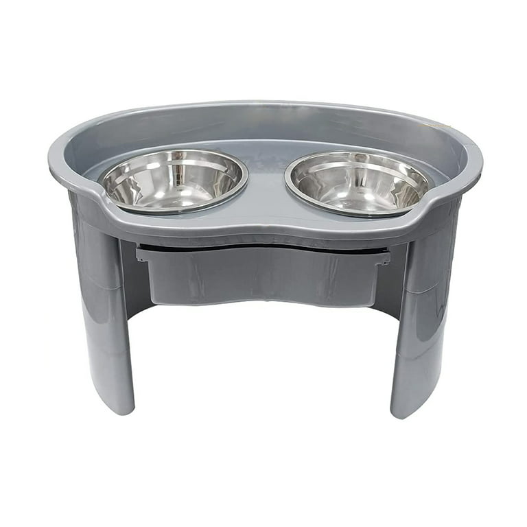 Adjustable Dog Feeding Bowl Drinker Stand Pet Stainless Steel