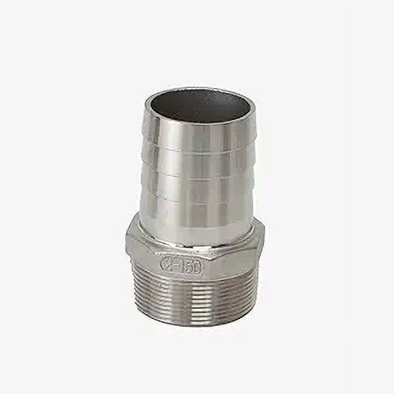 2" Stainless Steel Hose Barb KC Nipple, NPT Threaded Pipe Fitting