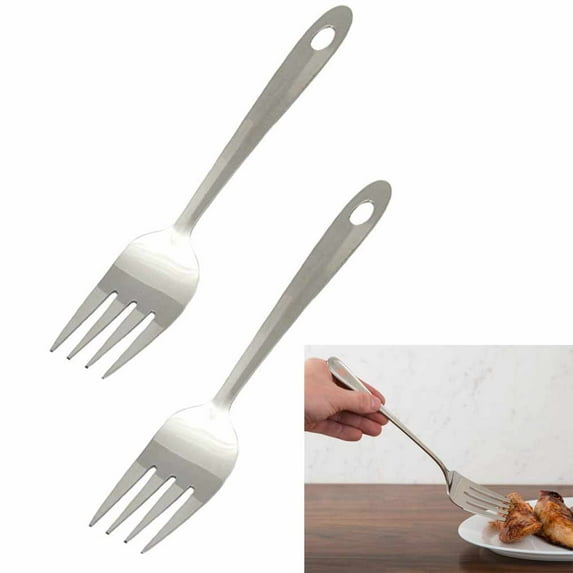 2 Stainless Steel Serving Fork Cooking Utensil Kitchen Server Tools Heavy Gauge