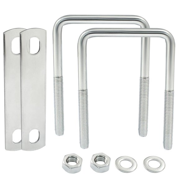 2 Stainless Steel Square U-Bolts, 2.4" x 3.9", M8 304