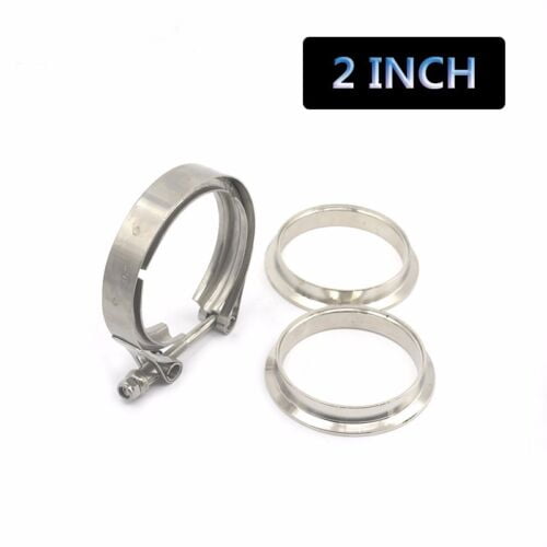 2'' Stainless Steel V-Band Clamp & Flange Kit for Turbo Exhaust Downpipes V Band