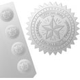 thumbnail image 1 of 2" Star Office Seal Silver Foil Embossed Stickers Certificate Seals Self Adhesive Sticker 100Pcs Decor Labels for Awards Wedding Invitation Graduation Certificates Envelopes Diplomas DIY, 1 of 9