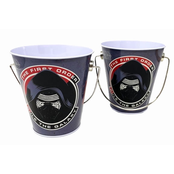 2 Star Wars Kylo Ren Tin Bucket Birthday Party Favor Treat - 1 Set of 2