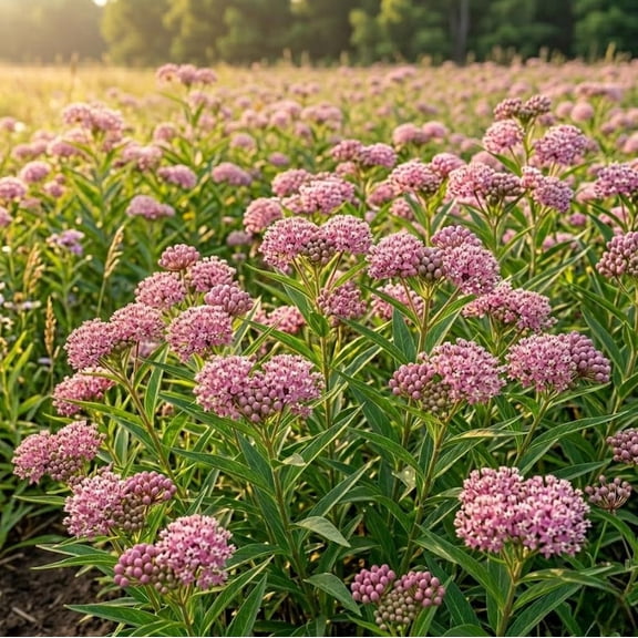 2 Starter Pink Swamp Milkweed Plants Live Rose Milkweed Flowers Asclepias Incarnata Plant for Monarch Butterflies, 4-6"Tall, No Pot