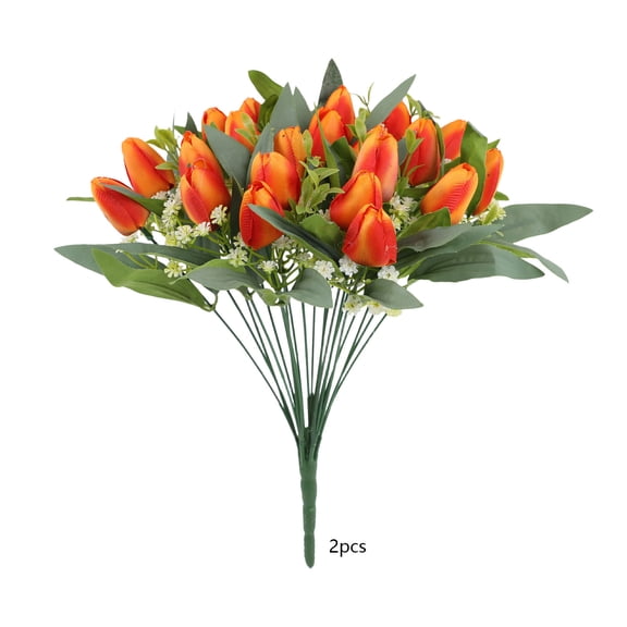 2 Stems Artificial Tulip Bouquet, Elegant Faux Flower Home Decor, Spring Theme Party, Photography Background Prop