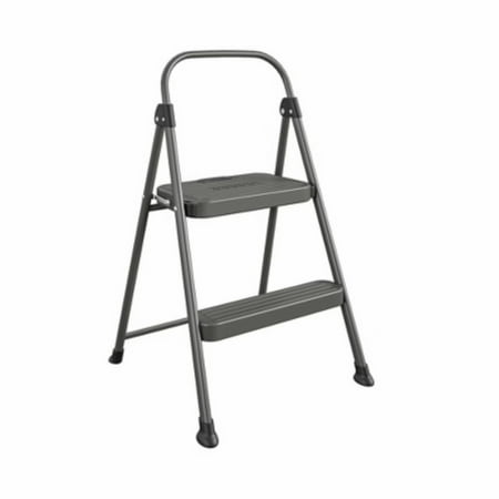 2 Step All Steel Step Stool: Dark Gray, 225 lb Capacity, No Assembly, Kitchen Stepper for Adults