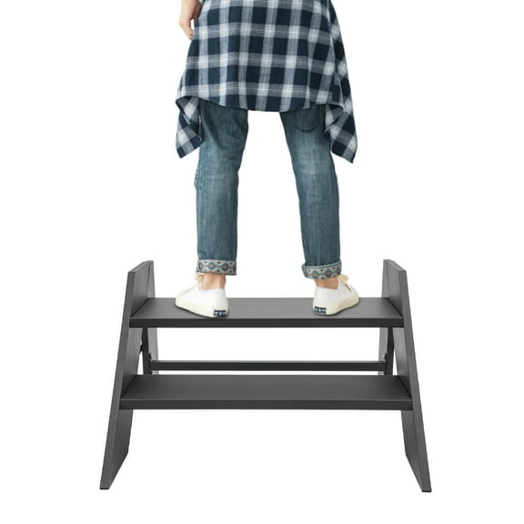 2-Step Folding Ladder, Great for RVs, Pools, Bathtubs, Porches, Stages, Storage Rooms, Trucks, Travel, Outdoor Use, or Kitchens, Bedrooms, Offices, and Retail Stores, and More