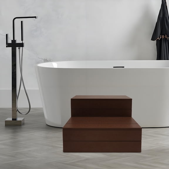 2-Step Hot Tub Step Bathtub Steps, Spa Steps, Hot Tub Stairs Coffee Brown