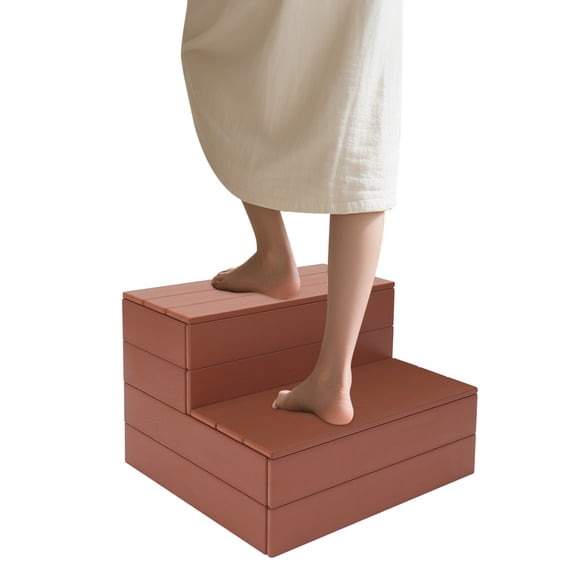2-Step Hot Tub Step Bathtub Steps, Spa Steps, Hot Tub Stairs Reddish Brown