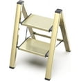 thumbnail image 1 of 2 Step Ladder, Aluminum Folding Step Stool with Anti-Slip Sturdy and Wide Pedal, Lightweight Portable Multi-Use Stepladder for Home and Kitchen Use Space Saving, Gold, 330 lbs, 1 of 13