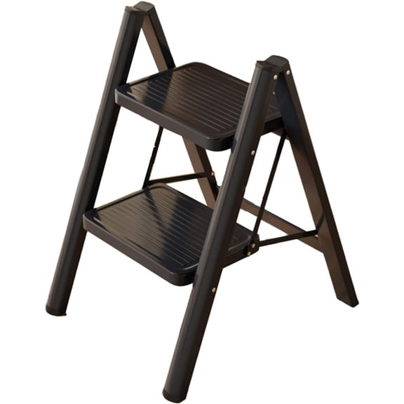 2-Step Ladder, Aluminum Lightweight Folding 2-Step Footrest with Non slip Wide Pedal, Suitable for Home, Kitchen, Office, and Household Portable Ladder, No Installation, Easy Storage