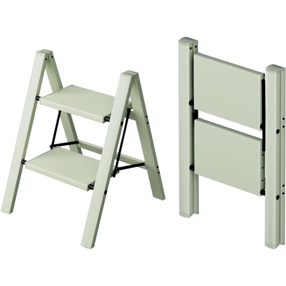 2 Step Ladder,Aluminum Lightweight Folding 2 Step Stool with Anti-Slip Wide Pedal,330lbs Capacity Step Ladder for Household,Kitchen,Office - Fairyland Green