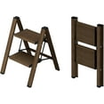 thumbnail image 1 of 2 Step Ladder,Aluminum Lightweight Folding 2 Step Stool with Anti-Slip Wide Pedal,330lbs Capacity Step Ladder for Household,Kitchen,Office - Walnut, 1 of 16