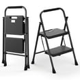 thumbnail image 1 of 2 Step Ladder, Foldable Lightweight Step Stool, Anti-Slip Pedal, Rubber Handle, Automatic lock, Ladder for Home Kitchen, Living room, Office, 1 of 7